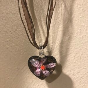 Glass Murano Heart Necklace